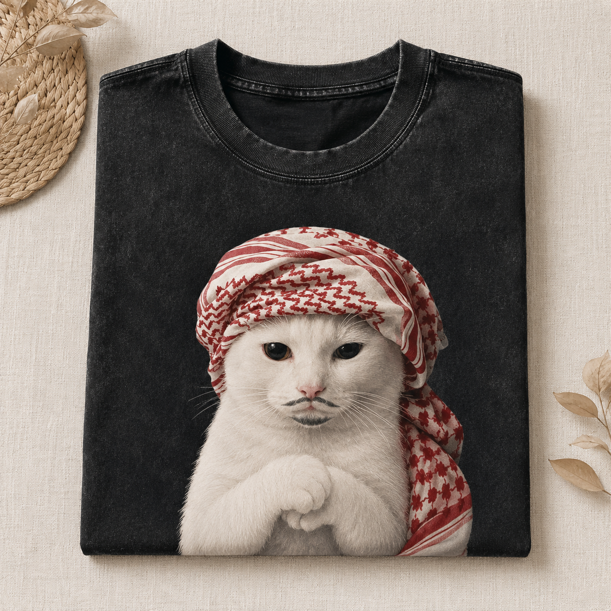 Cozy Winter Cat – Vintage Scarf Cat Tee