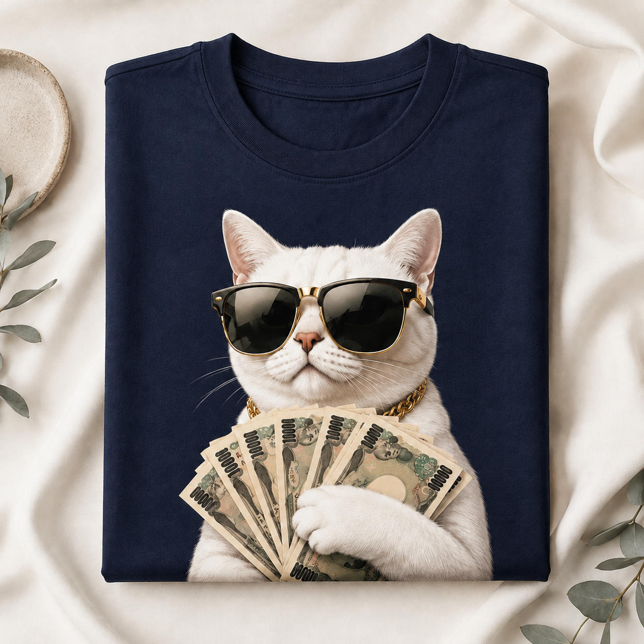 Rich Cat Energy – Vintage Cat Tee