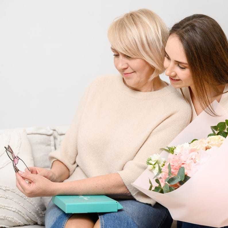 Hummingbird Stained Glass Plant Stake