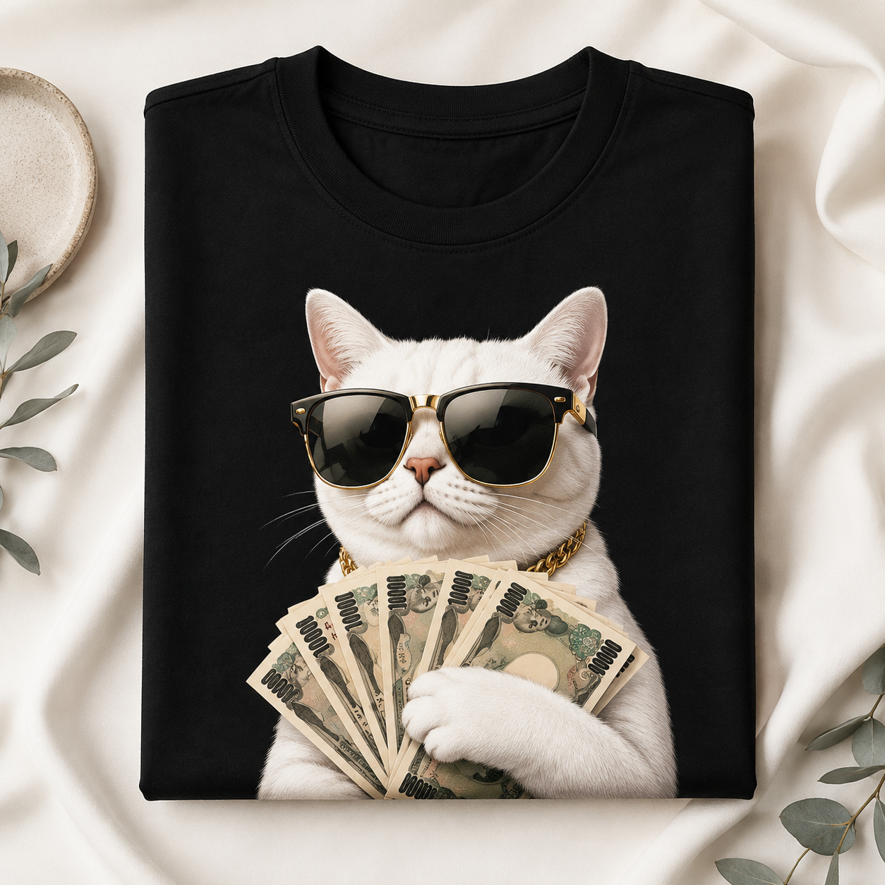 Rich Cat Energy – Vintage Cat Tee