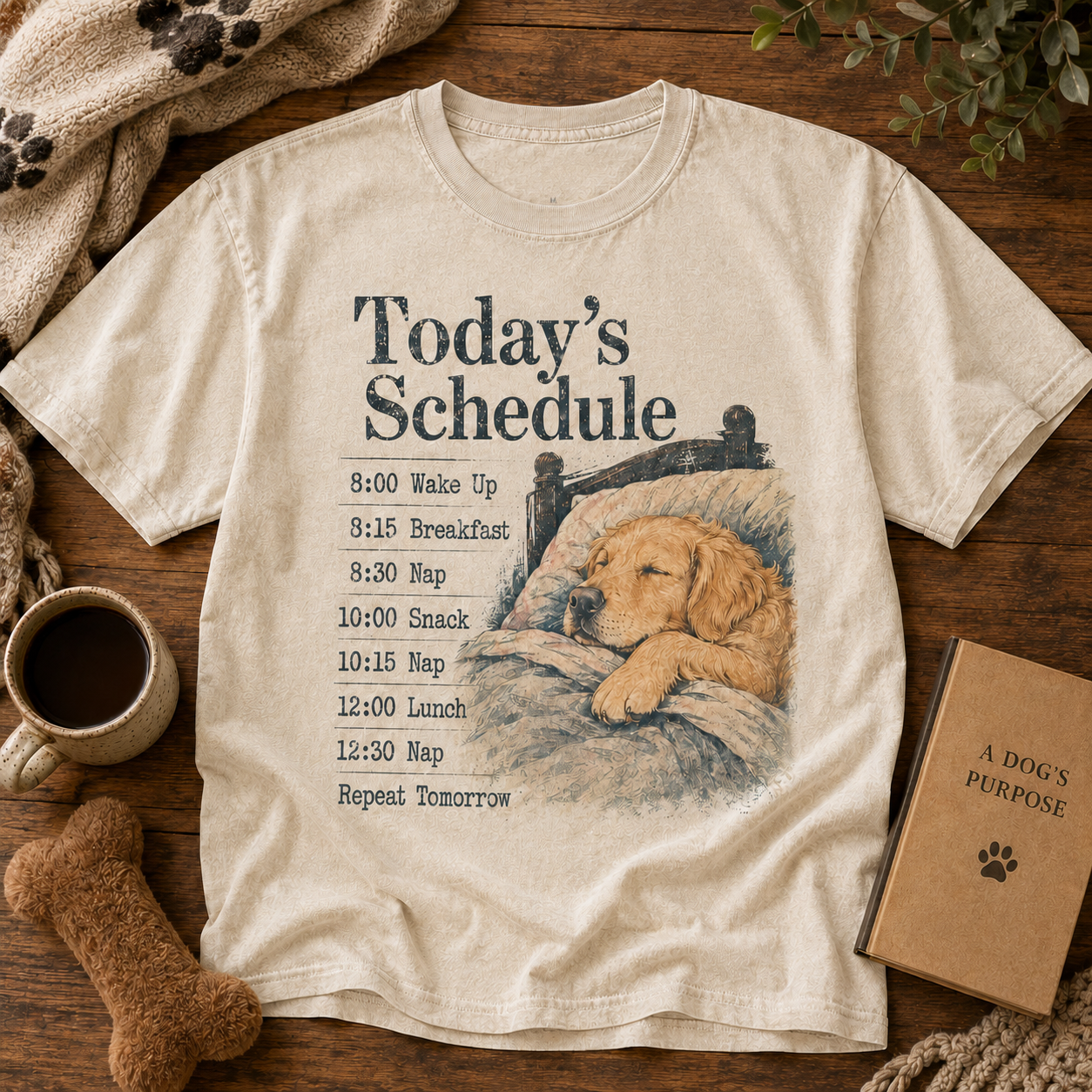 🐶 Today's Schedule: Eat. Nap. Repeat Comfort Tee