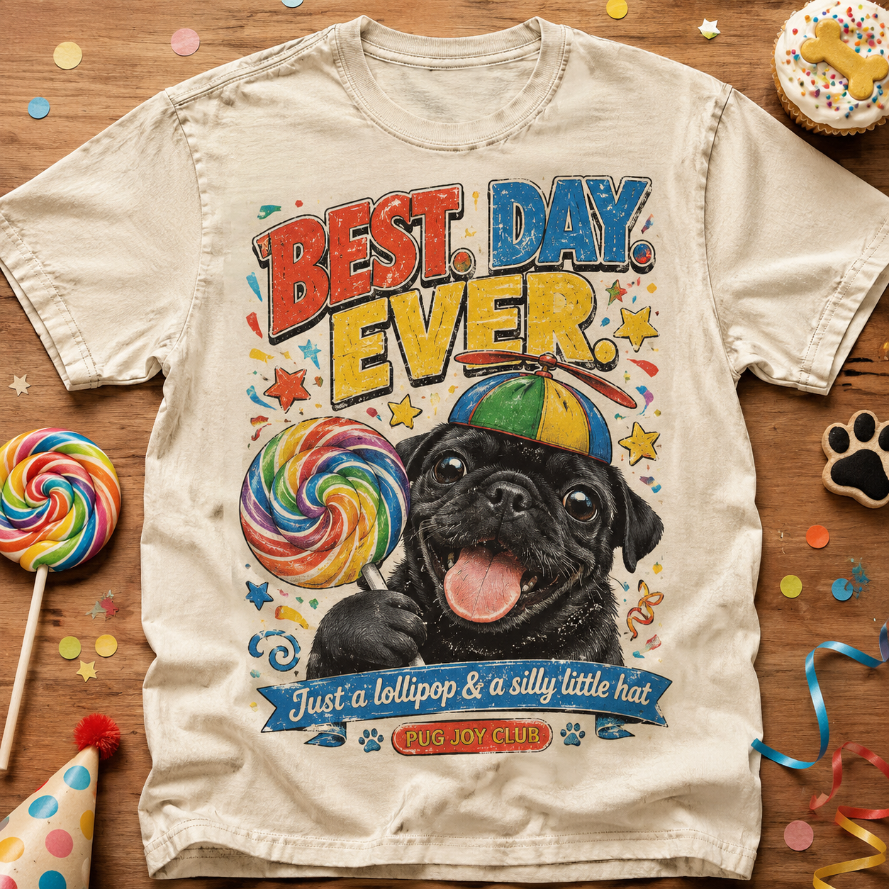 Best Day Ever! Pug Joy Comfort Tee🎉