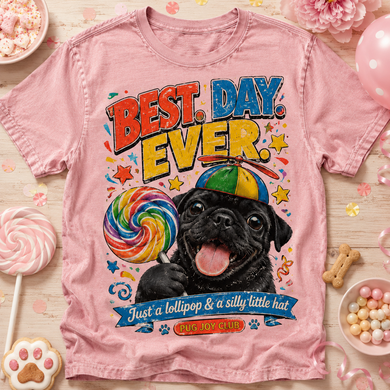 Best Day Ever! Pug Joy Comfort Tee🎉