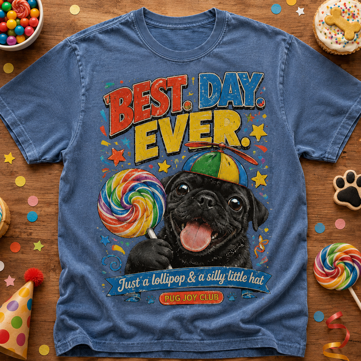 Best Day Ever! Pug Joy Comfort Tee🎉