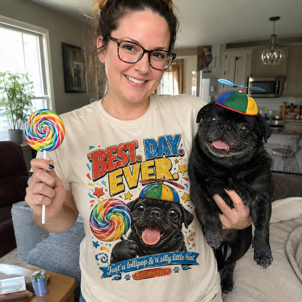 Best Day Ever! Pug Joy Comfort Tee🎉