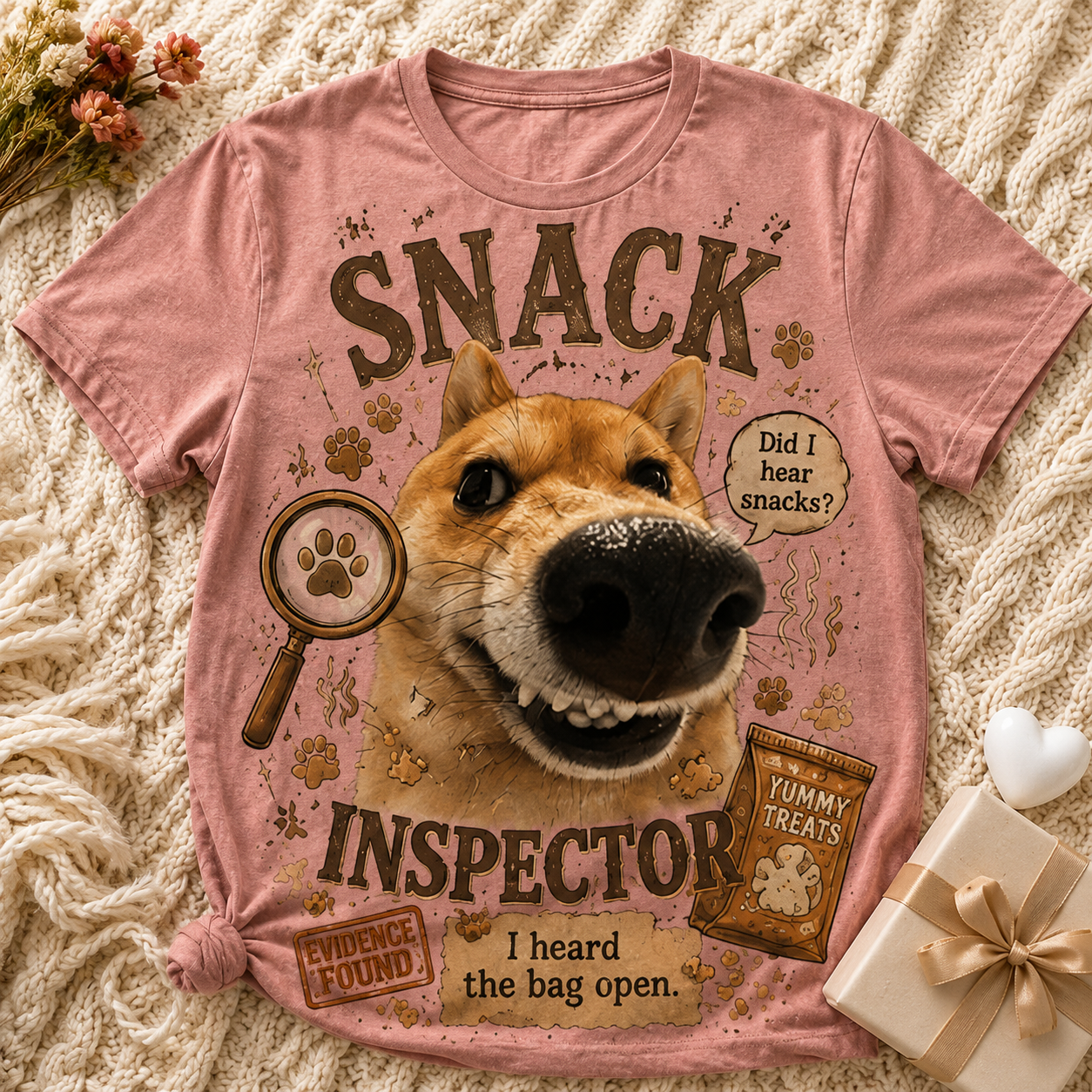 Snack Inspector Tee – I Heard the Bag Open🐶🔍