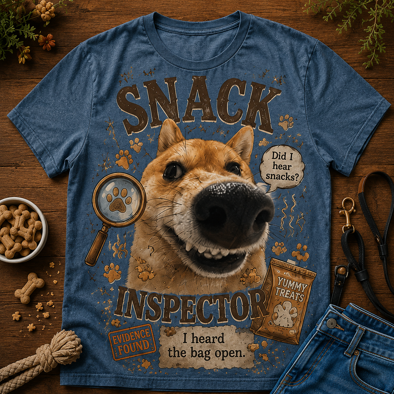 Snack Inspector Tee – I Heard the Bag Open🐶🔍