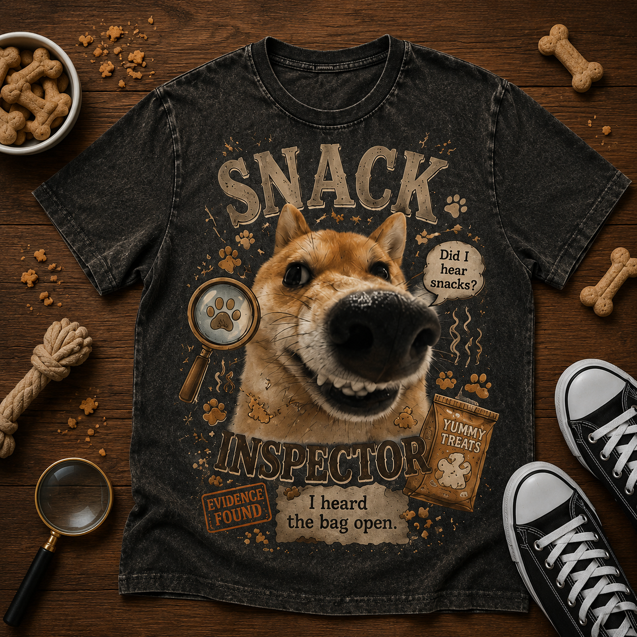 Snack Inspector Tee – I Heard the Bag Open🐶🔍