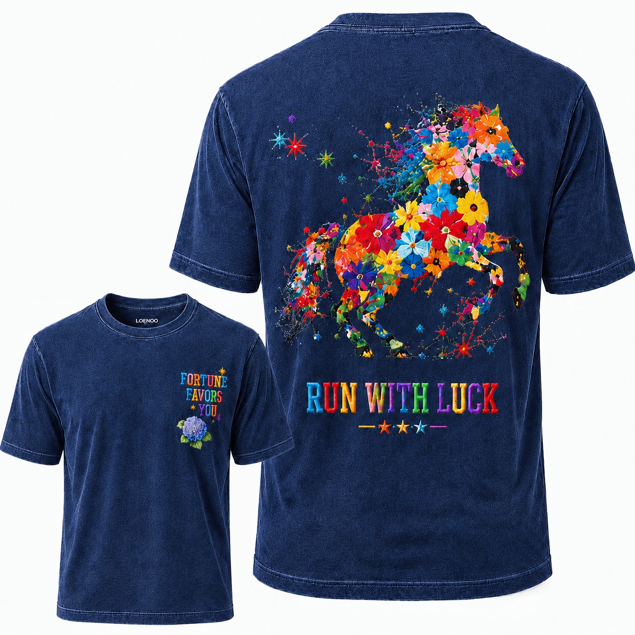 Run With Luck Embroidered Horse Tee