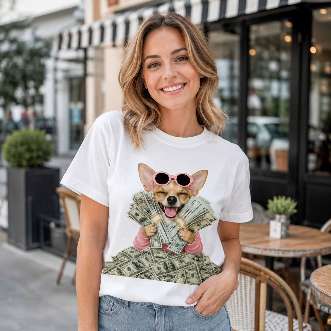 Money Talks, My Dog Listens – Vintage Chihuahua Tee
