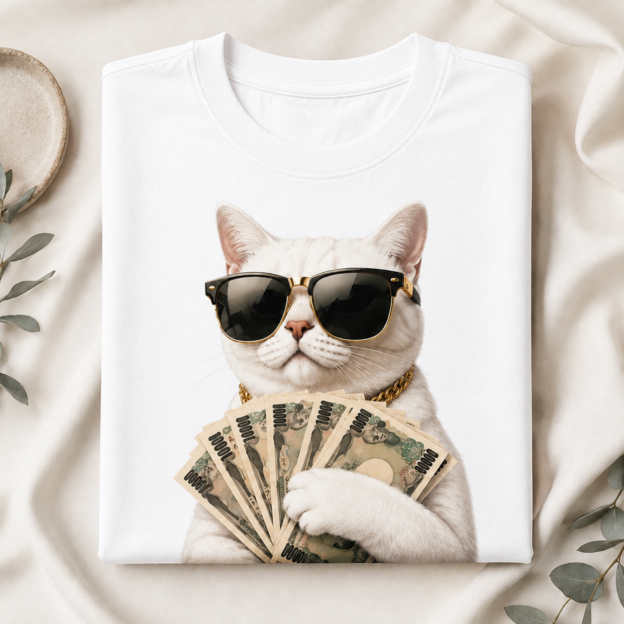Rich Cat Energy – Vintage Cat Tee