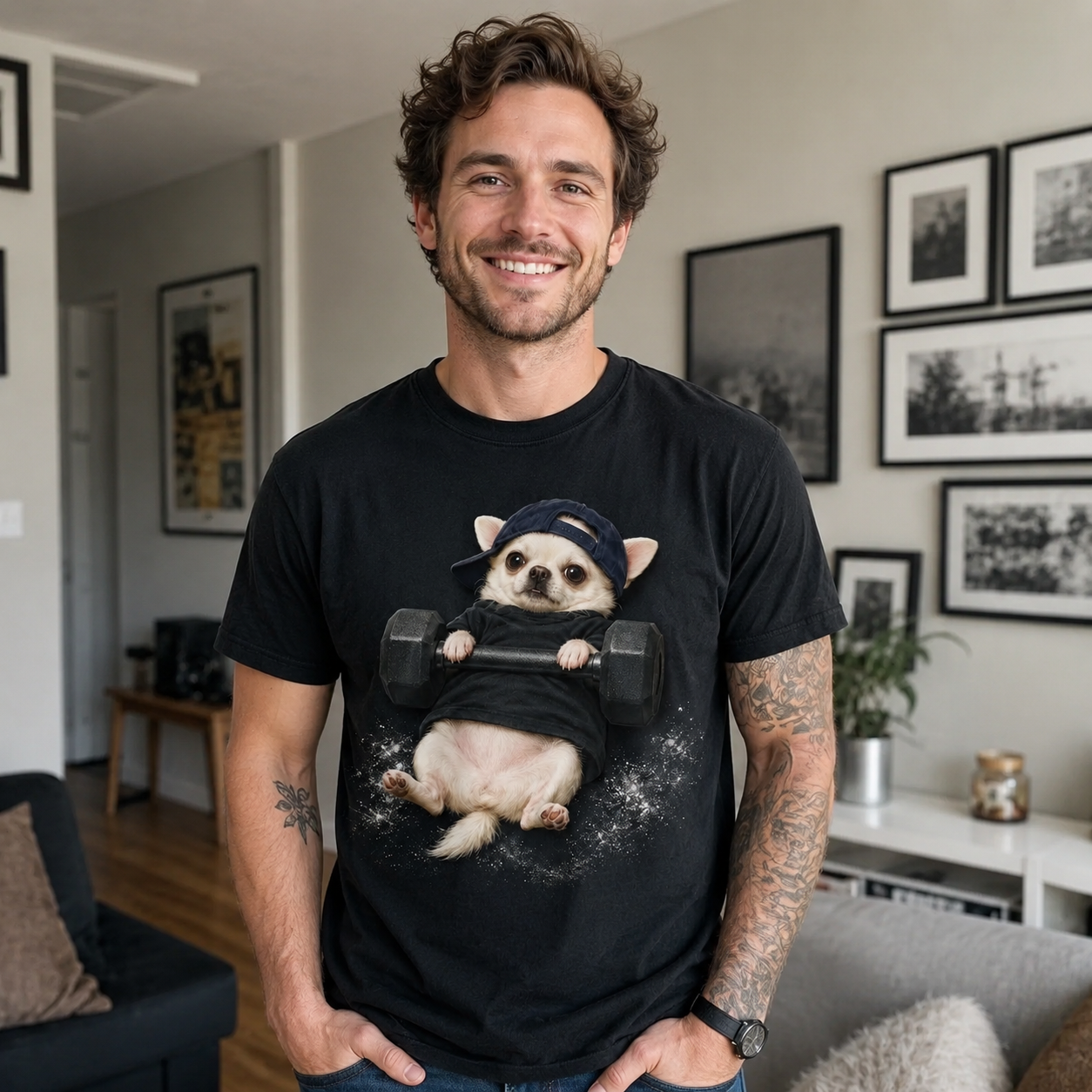Gym Buddy Pup – Vintage Workout Dog Tee