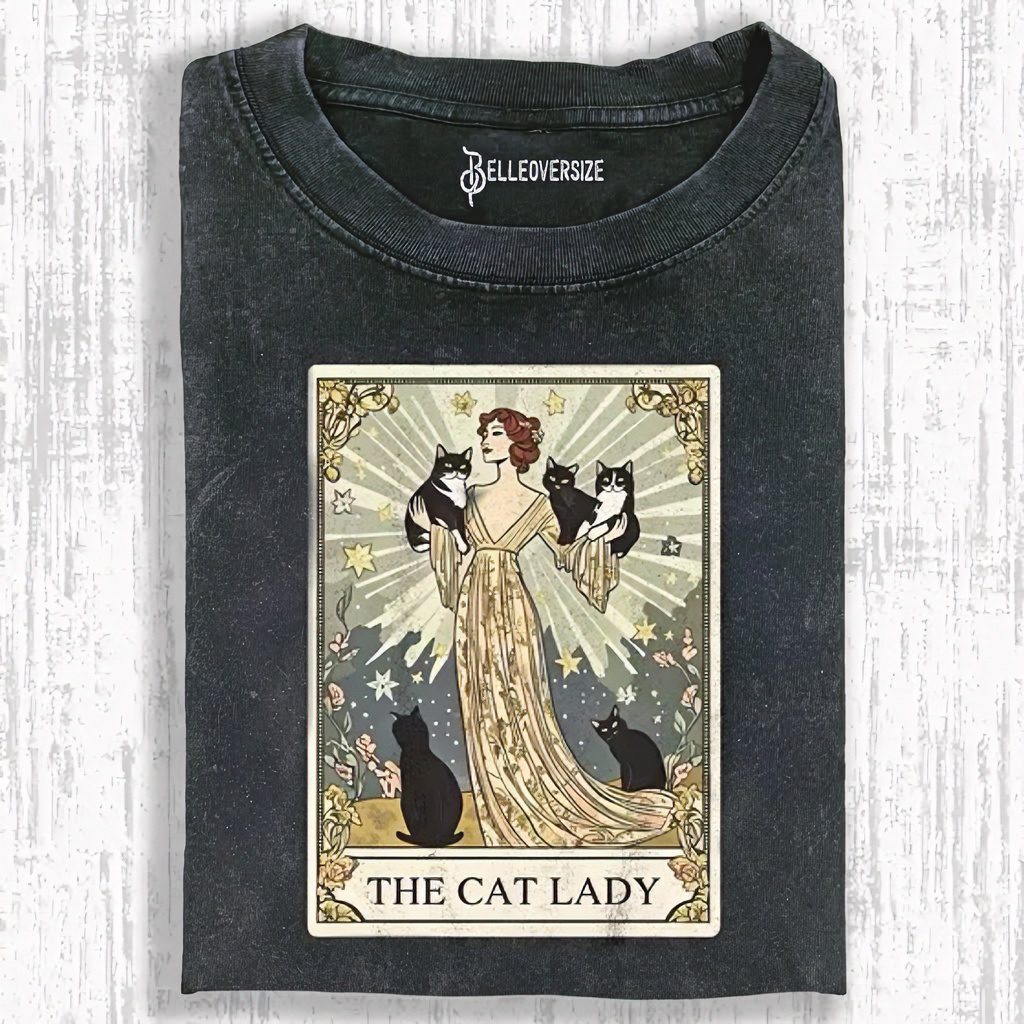 Cat Lady Tarot Card T-Shirt