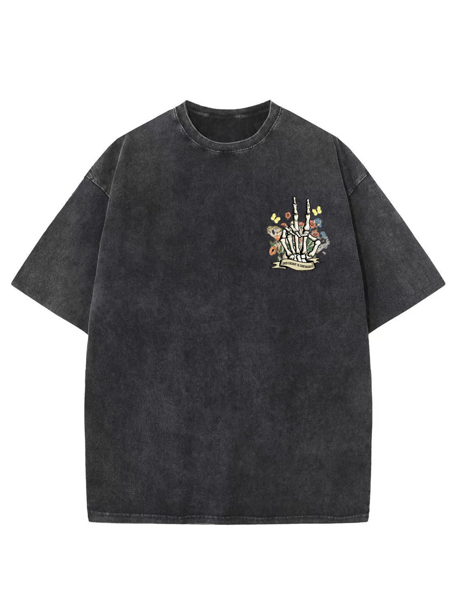 Vintage Good Energy Is Contagious Washed T-Shirt