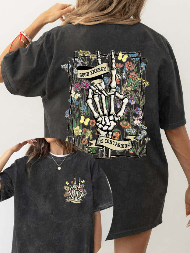 Vintage Good Energy Is Contagious Washed T-Shirt