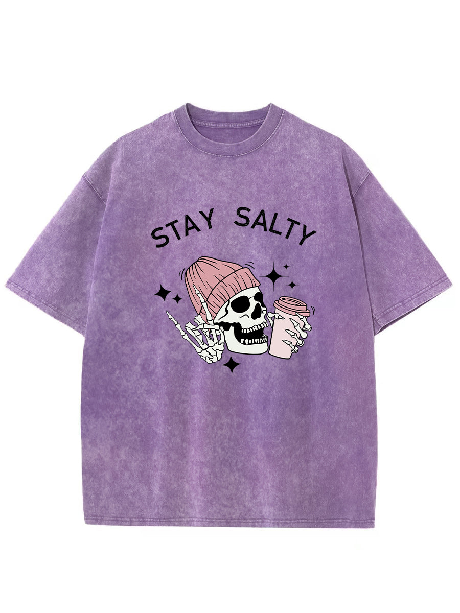 Vintage Skeleton Stay Salty Washed T-Shirt