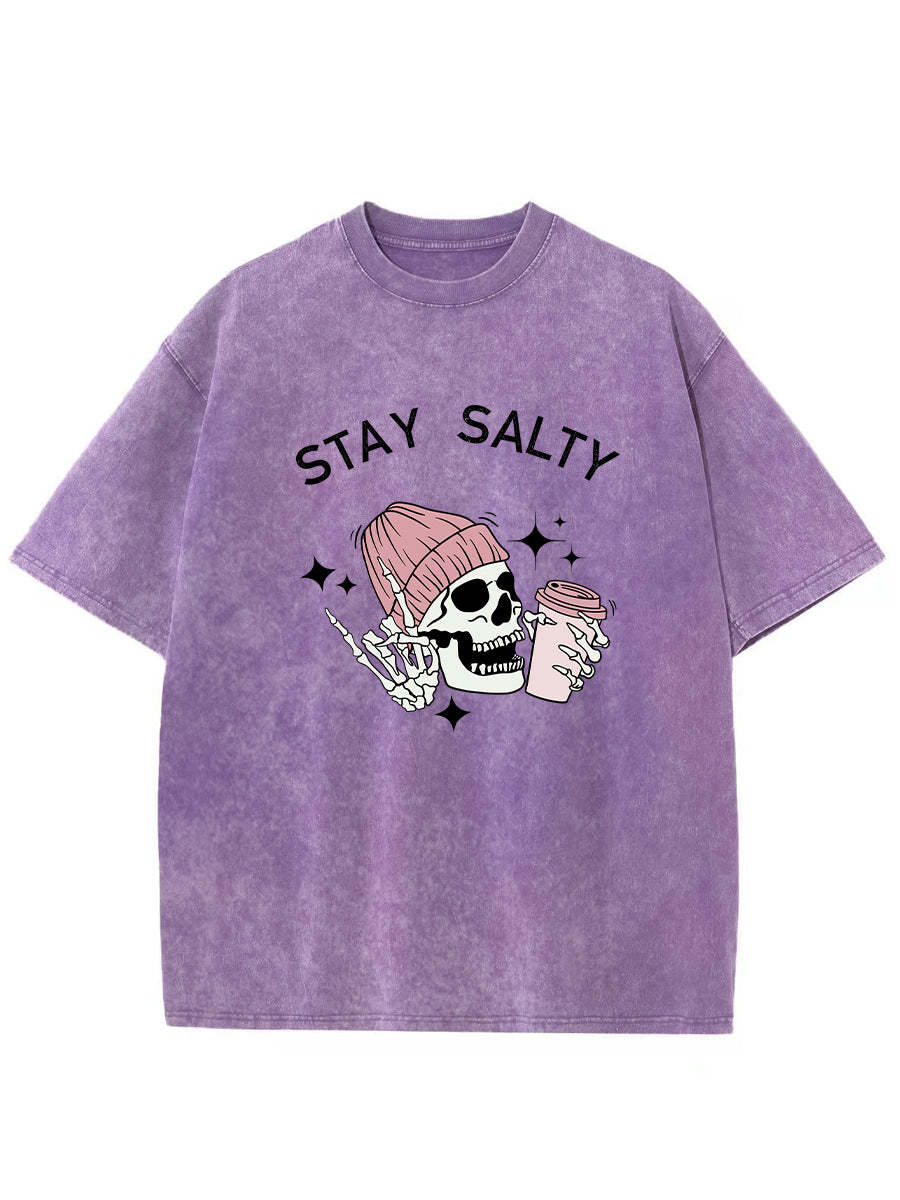 Vintage Skeleton Stay Salty Washed T-Shirt