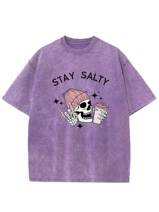 Vintage Skeleton Stay Salty Washed T-Shirt