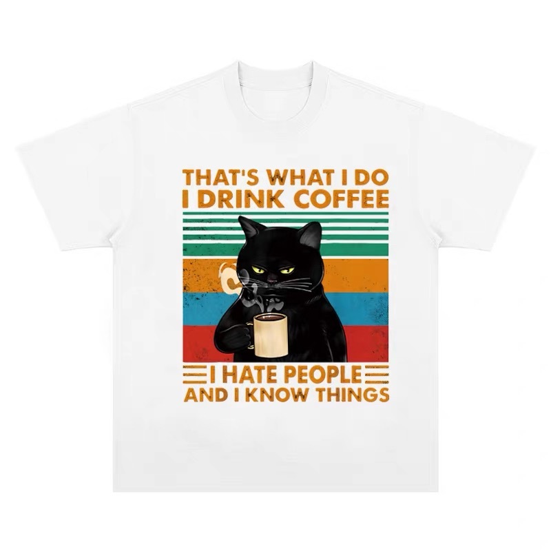 DRINK COFFEE CAT T-SHIRT