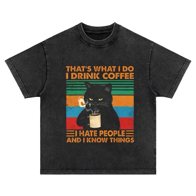 DRINK COFFEE CAT T-SHIRT