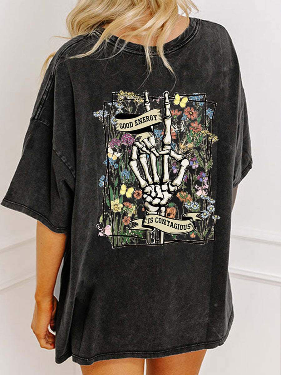 Vintage Good Energy Is Contagious Washed T-Shirt