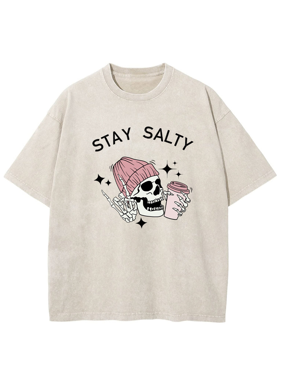 Vintage Skeleton Stay Salty Washed T-Shirt