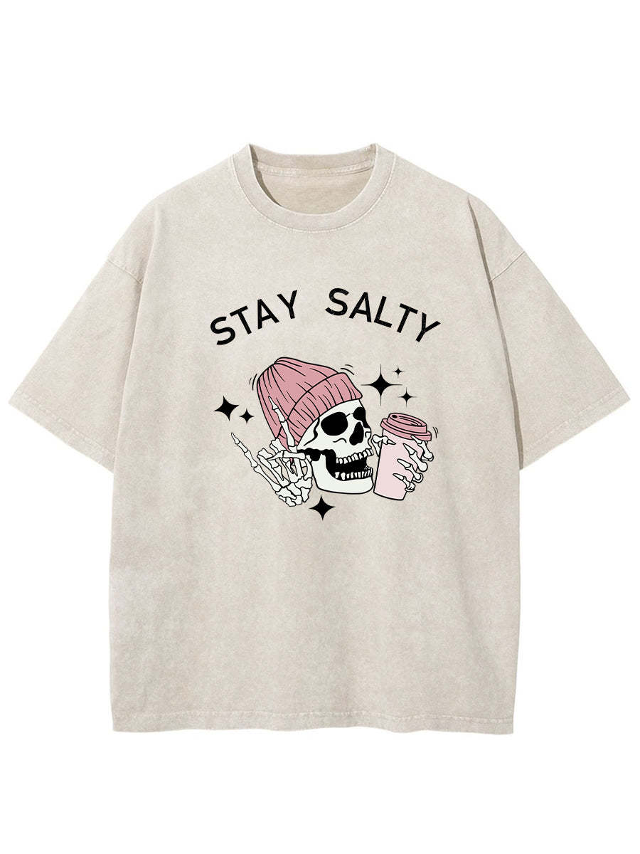 Vintage Skeleton Stay Salty Washed T-Shirt