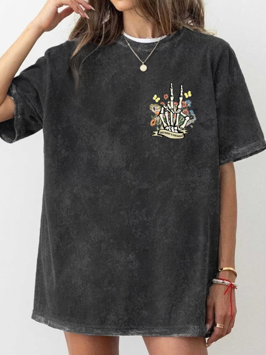 Vintage Good Energy Is Contagious Washed T-Shirt