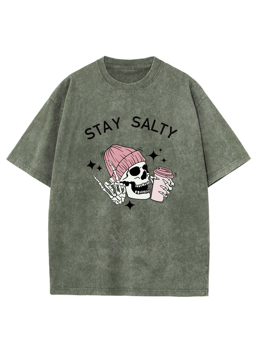 Vintage Skeleton Stay Salty Washed T-Shirt