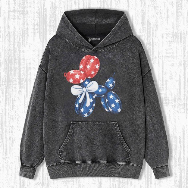 4TH OF JULY BALLOON DOG HOODIE