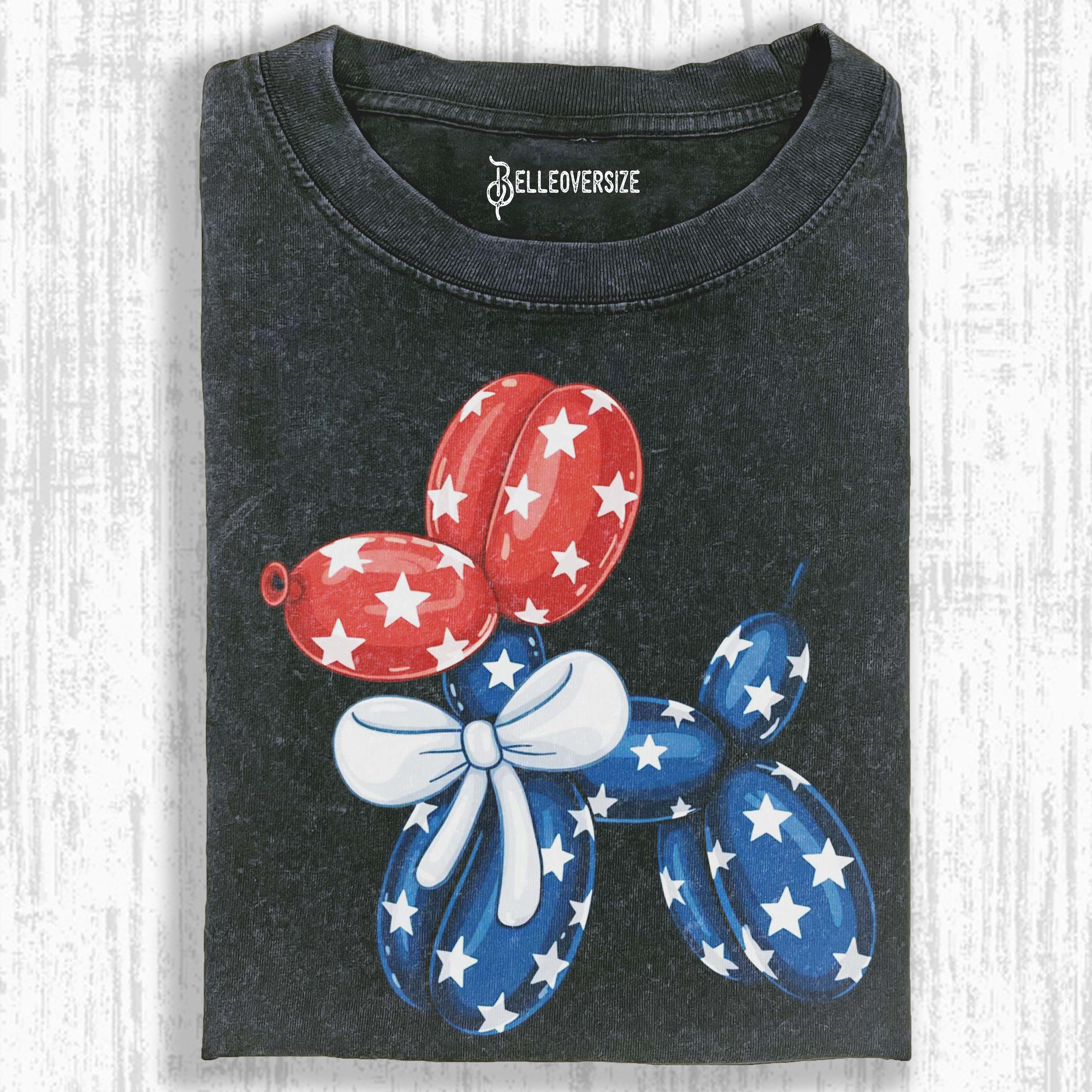 4TH OF JULY BALLOON DOG T-SHIRT
