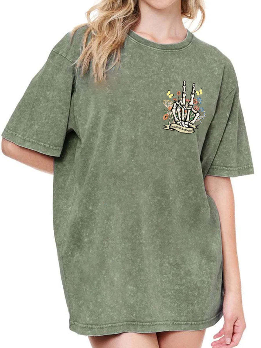 Vintage Good Energy Is Contagious Washed T-Shirt