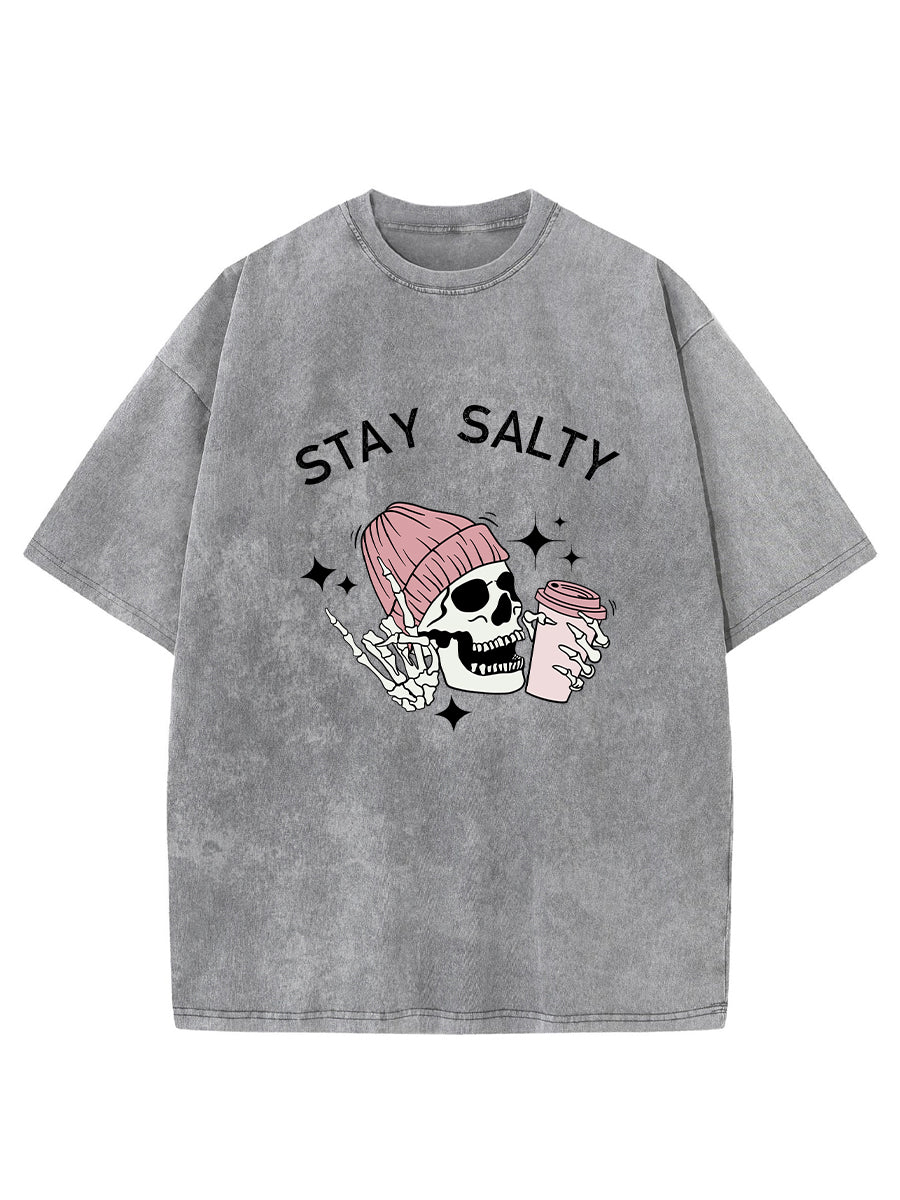 Vintage Skeleton Stay Salty Washed T-Shirt