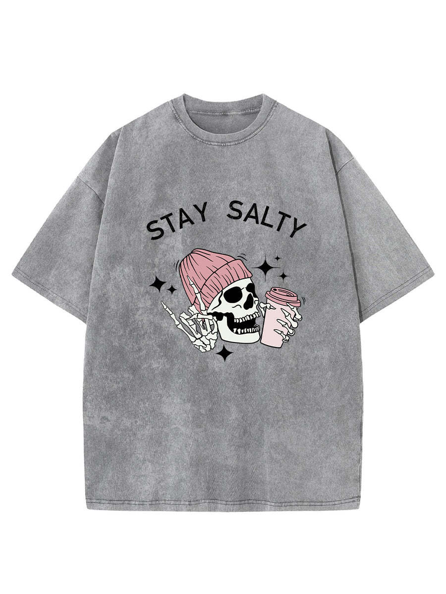 Vintage Skeleton Stay Salty Washed T-Shirt