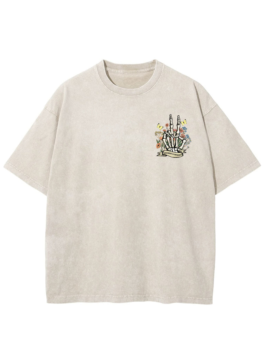 Vintage Good Energy Is Contagious Washed T-Shirt