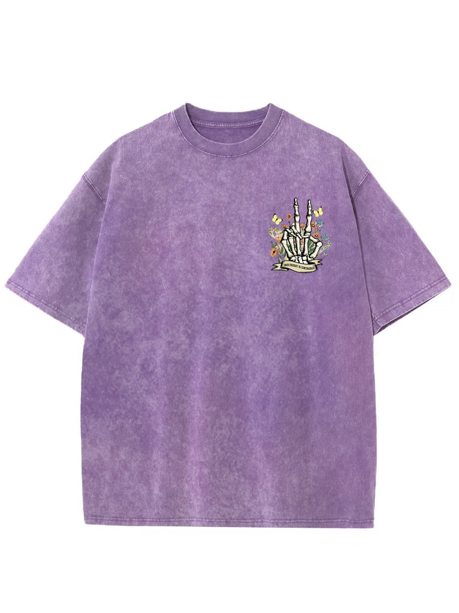 Vintage Good Energy Is Contagious Washed T-Shirt