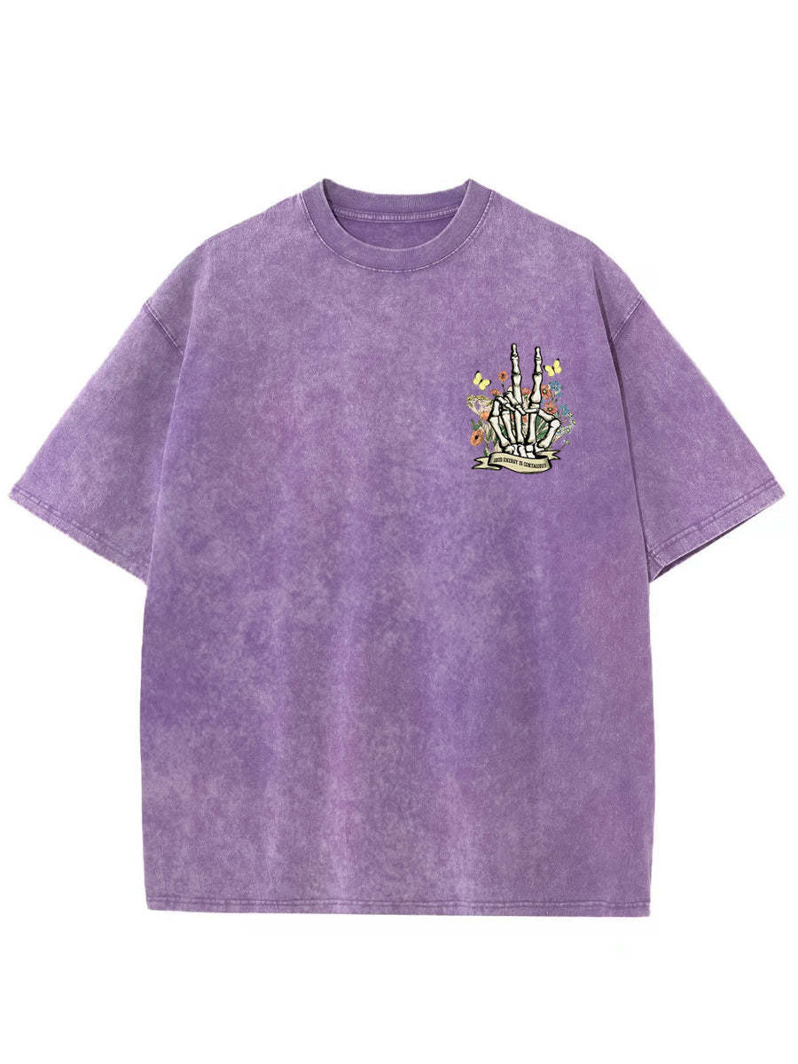 Vintage Good Energy Is Contagious Washed T-Shirt