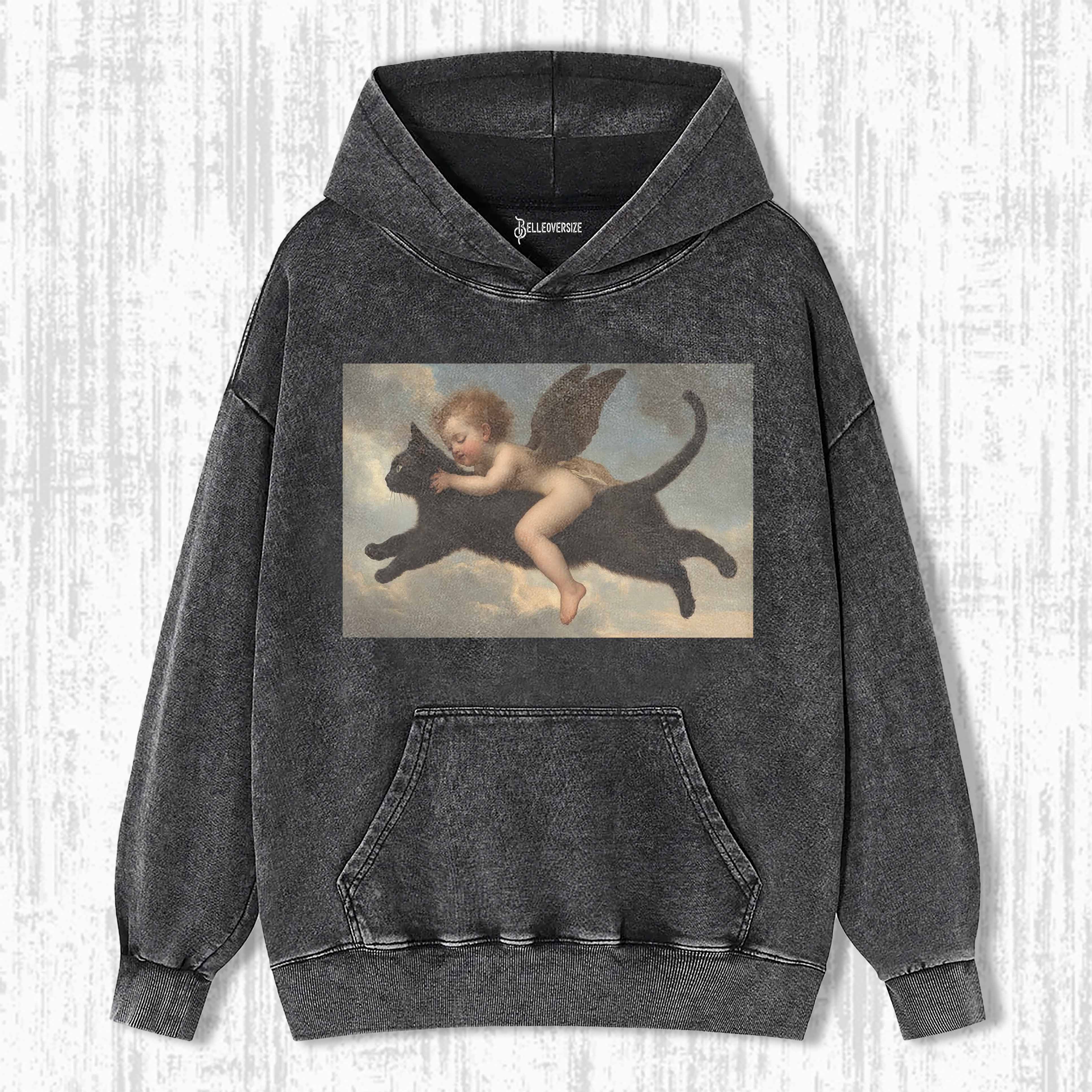 ANGEL & BLACK CAT HOODIE