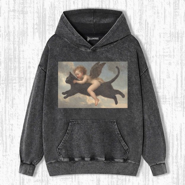 ANGEL & BLACK CAT HOODIE