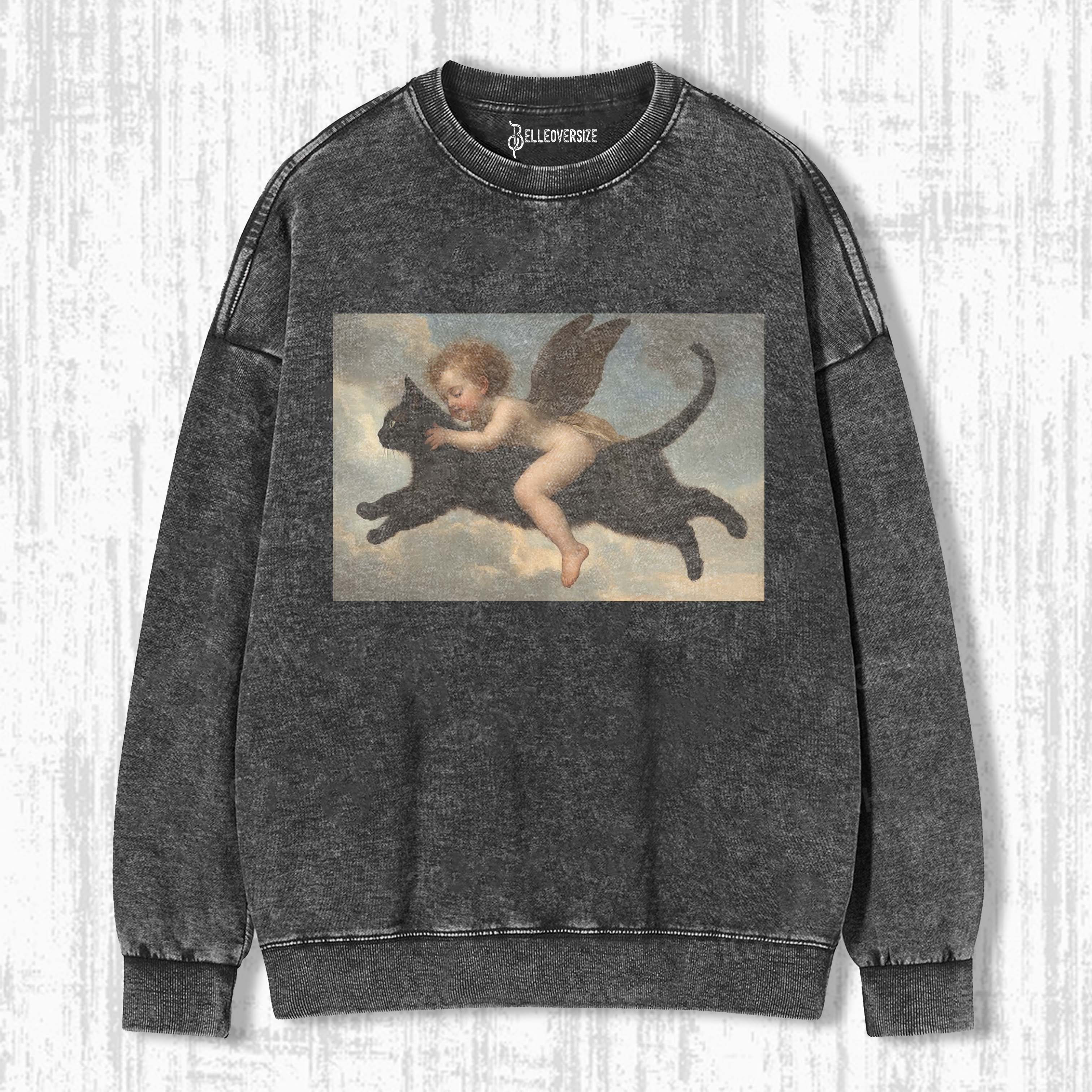 ANGEL & BLACK CAT SWEATSHIRTS