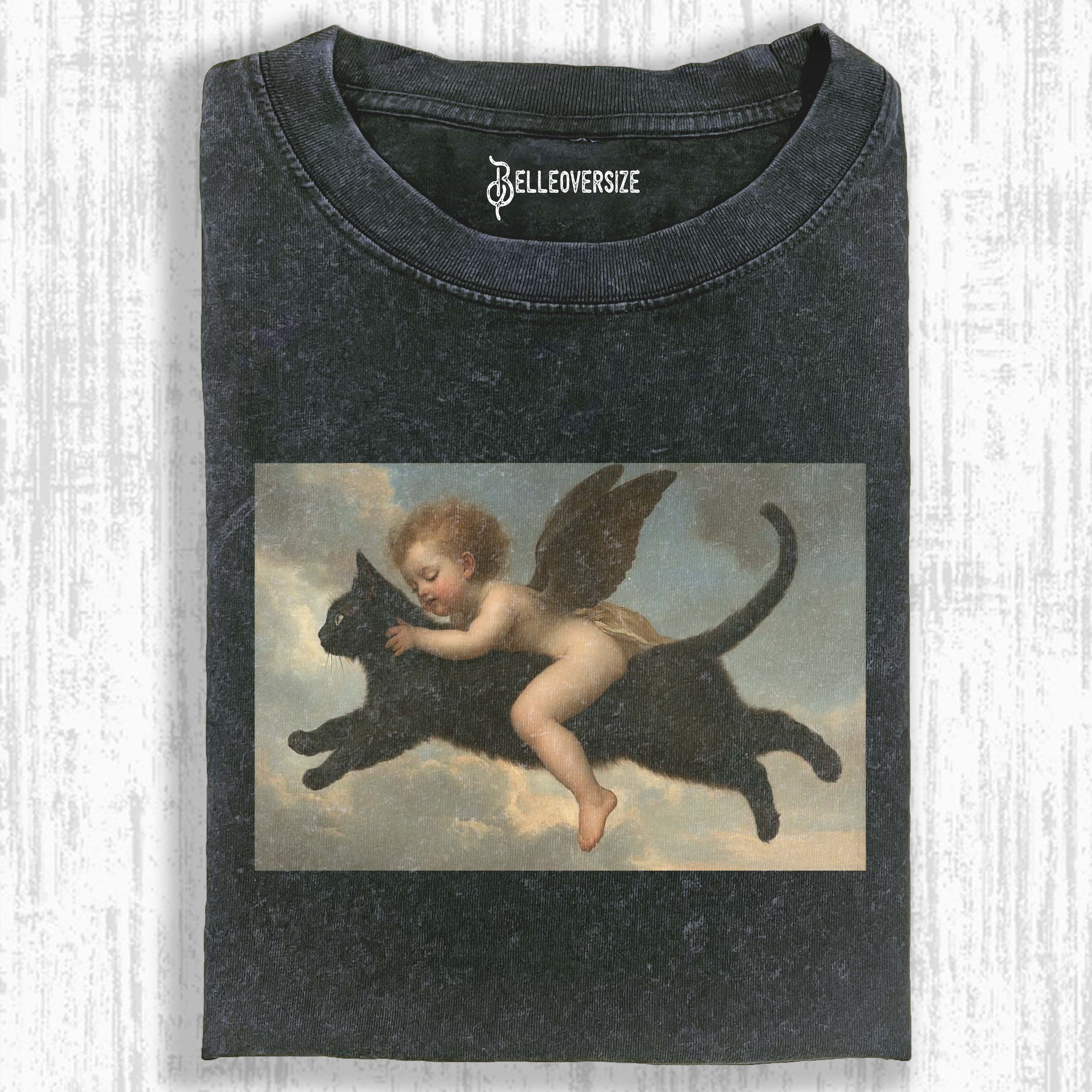 ANGEL & BLACK CAT T-SHIRT