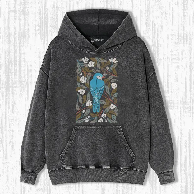 BLUEBIRD AND APPLE BLOSSOMS HOODIE