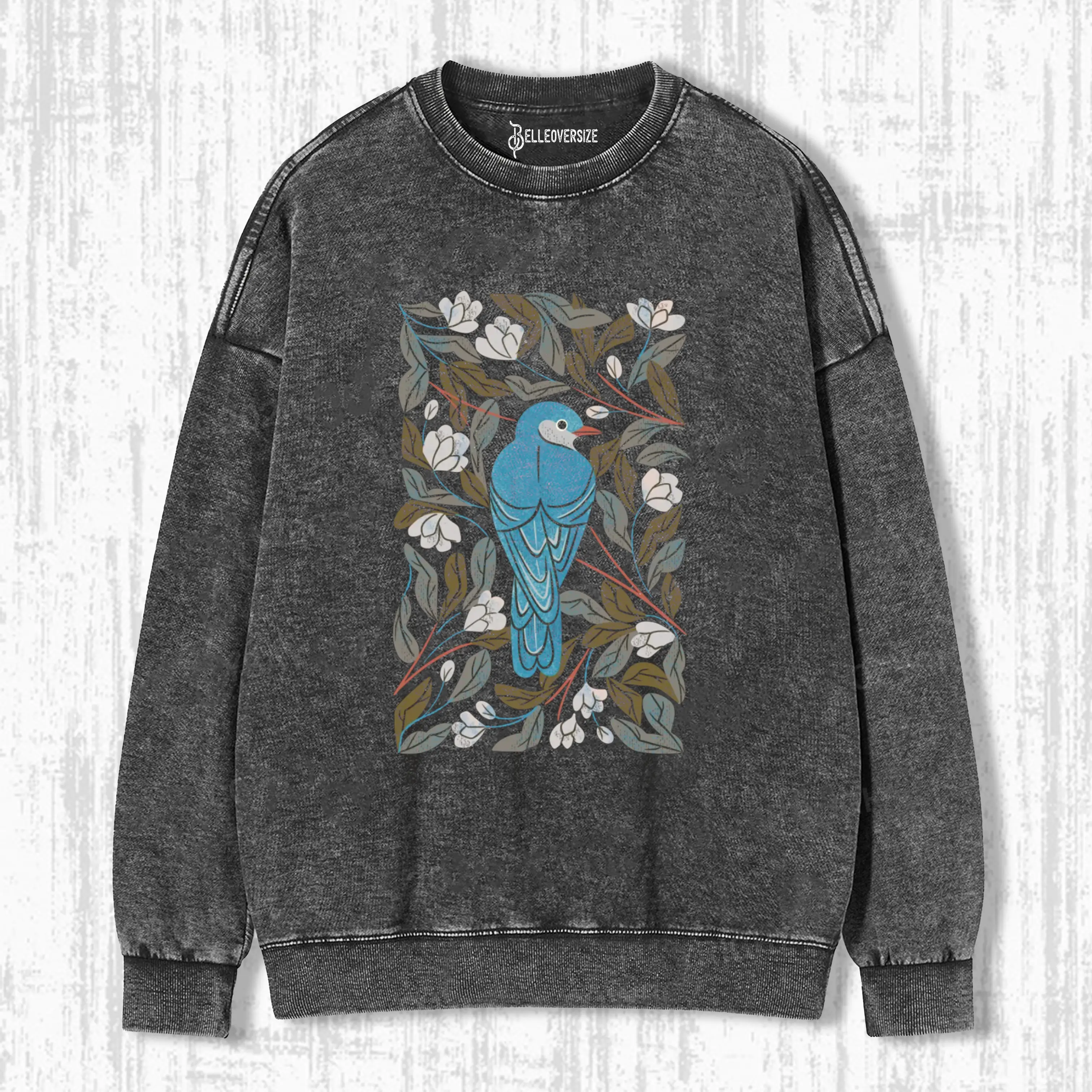 BLUEBIRD AND APPLE BLOSSOMS SWEATSHIRTS