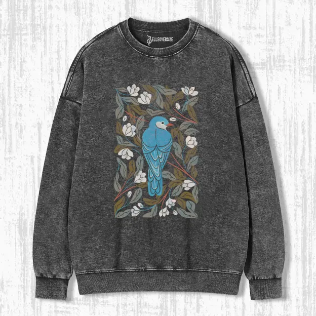 BLUEBIRD AND APPLE BLOSSOMS SWEATSHIRTS