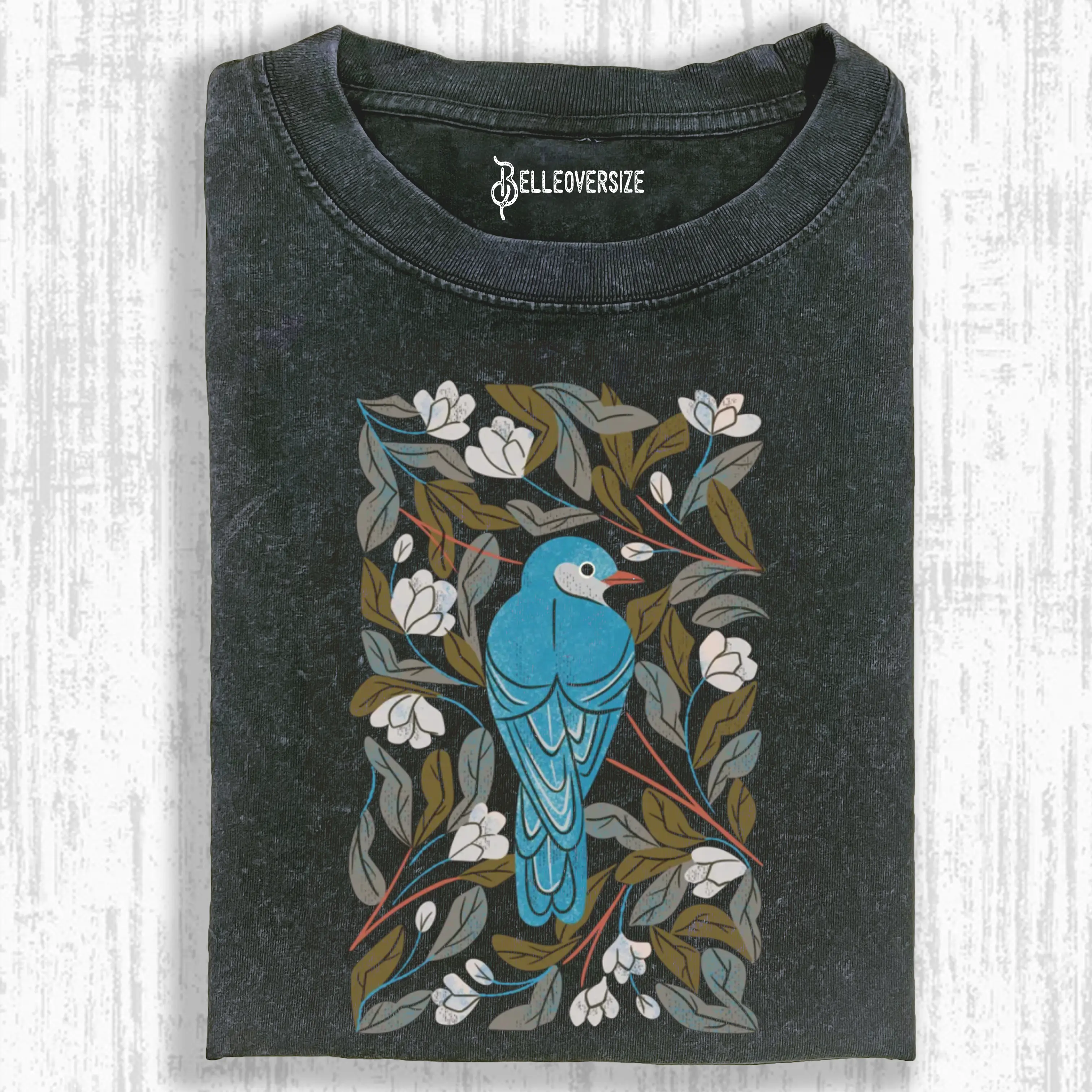 BLUEBIRD AND APPLE BLOSSOMS T-SHIRT
