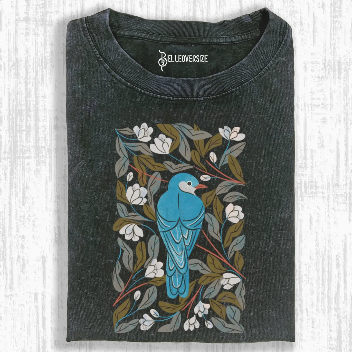 BLUEBIRD AND APPLE BLOSSOMS T-SHIRT