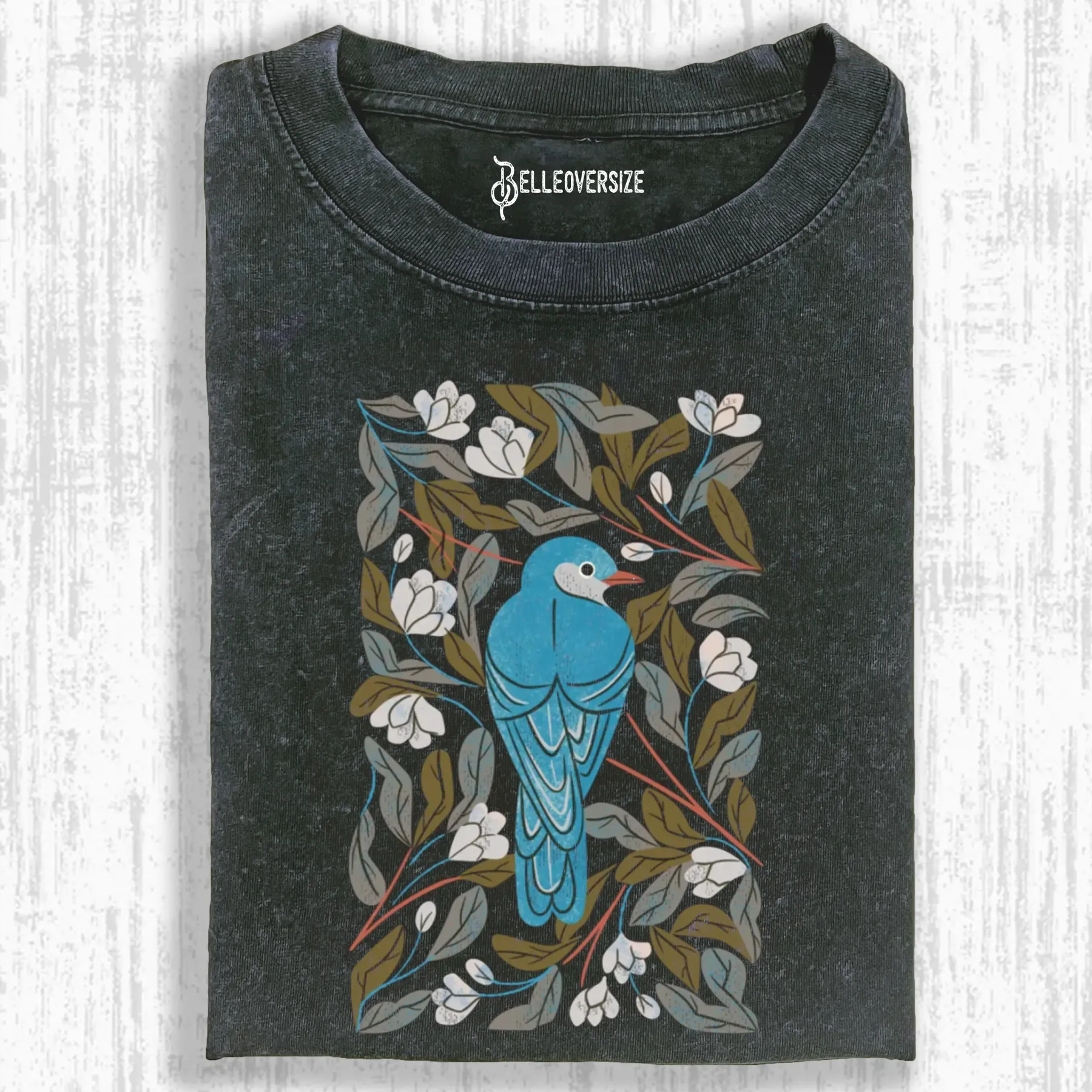 BLUEBIRD AND APPLE BLOSSOMS T-SHIRT