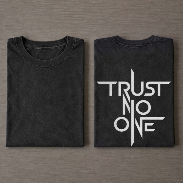 TRUST NO ONE GEOMETRIC FONT T-SHIRT 