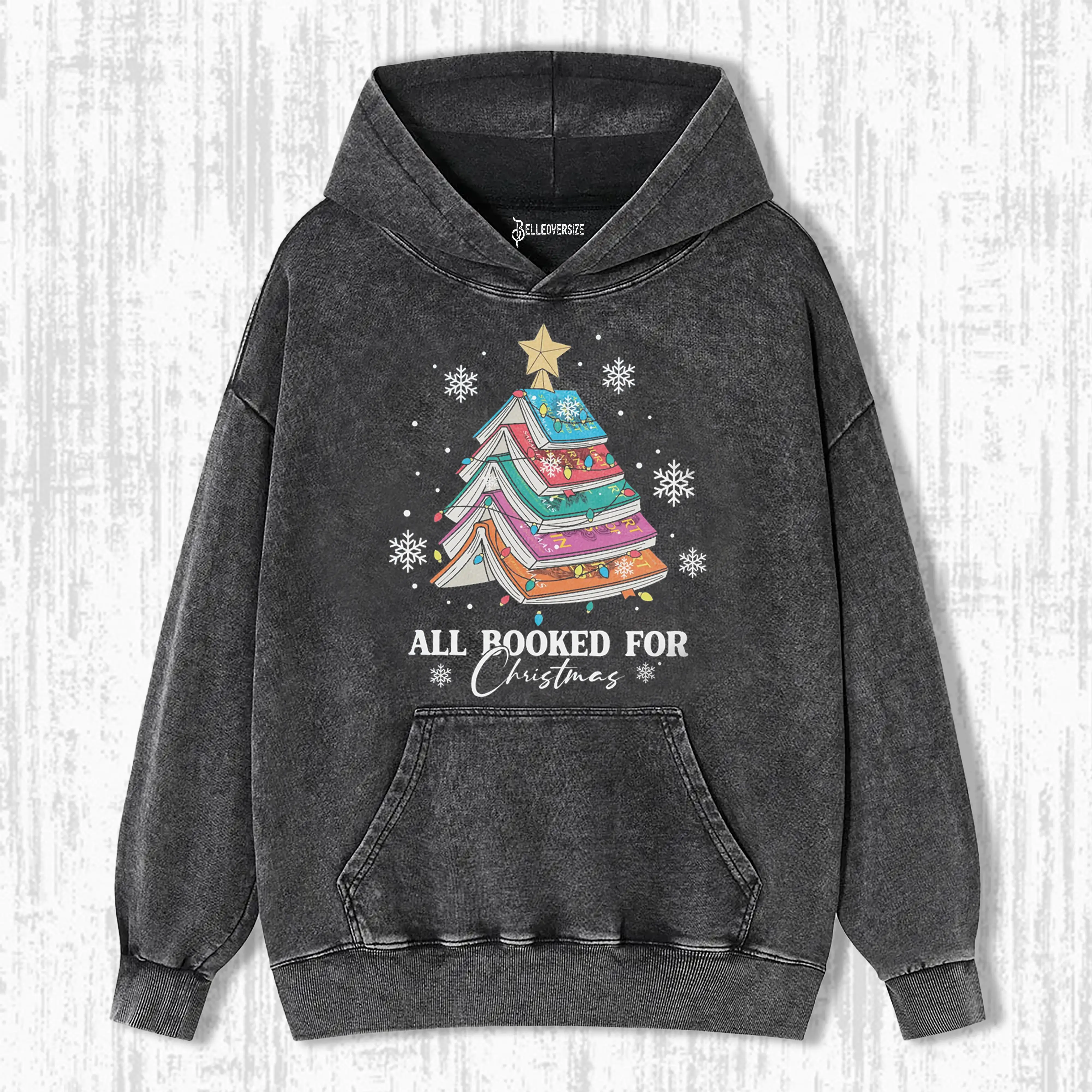BOOKS CHRISTMAS TREES HOODIE