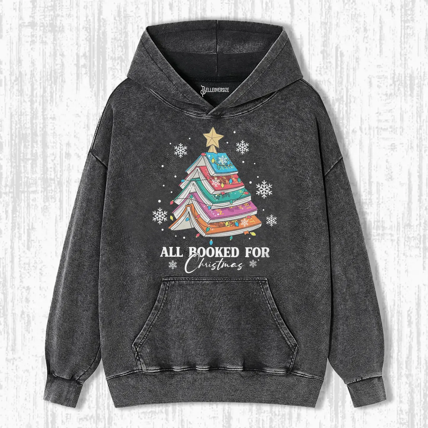 BOOKS CHRISTMAS TREES HOODIE